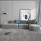 Canapé en velours gris avec chaise 68,9 "d canapé de bras carré avec oreillers