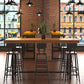 Contemporary Bar-height Counter Stool Low Back Bar Stool with Metal Base