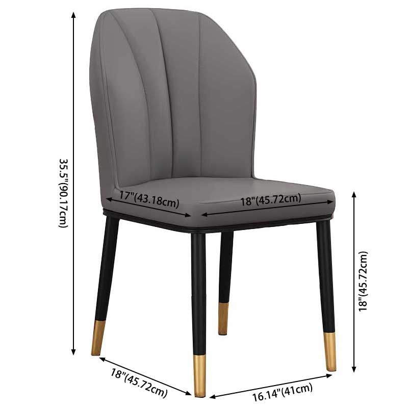 Modern Indoor Leather Parsons Chair 36"H Armless Dining Chair for Restaurant Clearhalo ' kitchen&dining_furn' 'Dining Chairs' 'Dining Tables & Seating' 'dining_chair' 'furn' 'furn_dining_chair' 'Furniture' 'furniture_dining_chair' 'Kitchen & Dining Furniture' 'kitchen' 1200x1200_0dbba692-4c4a-4ebe-9243-7f7e4fc013af