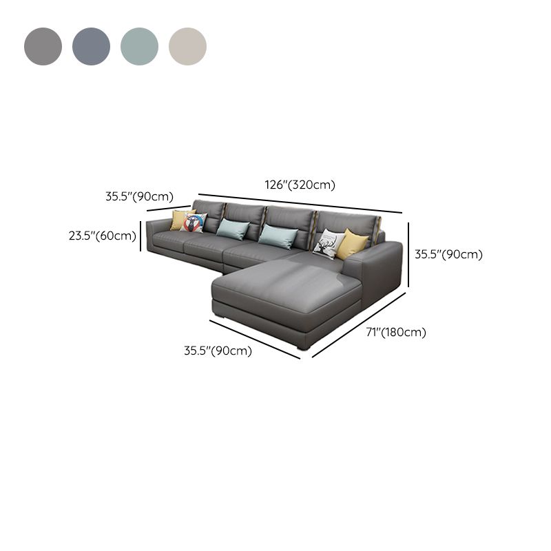 Sofa sectionnel du bras carré 125.98 "W Faux Leather 4 sièges Sectional