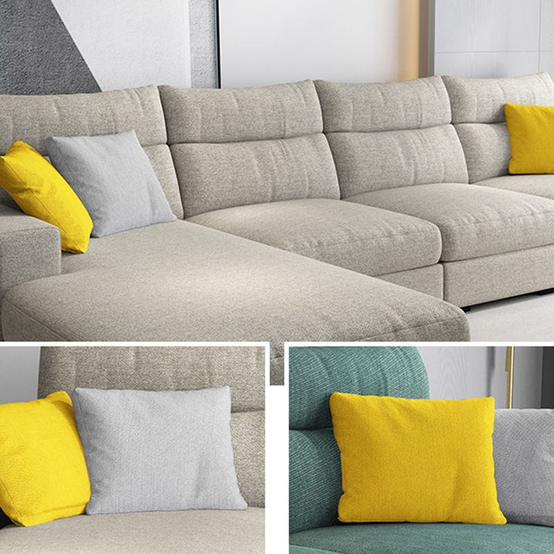 Contemporary Linen Square Arm Sofa & Chaise for Living Room Clearhalo 'furn' 'furn_sectionals' 'Furniture' 'Living Room Furniture' 'Sectionals' 1200x1200_0dbd92c2-dcd5-45d4-9761-5ca6699b5ea5