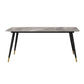 Mesa de comedor de piedra sinterizada industrial para mesa gris rectangular de restaurante con 4 patas