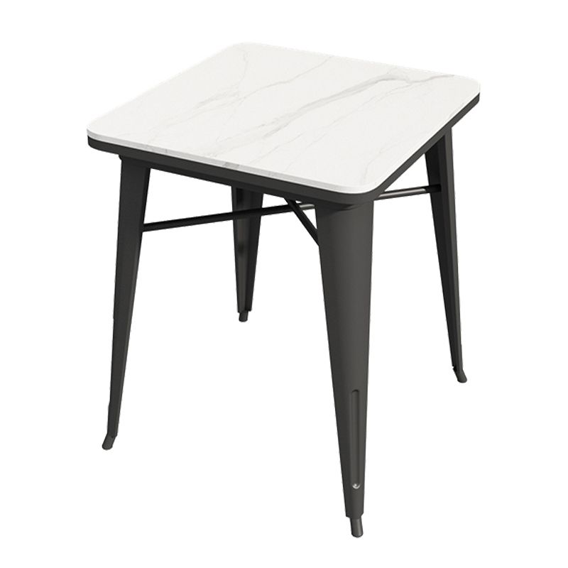 Industrial Style Sintered Stone Dining Table White Table with Black Frame for Dinning Room Clearhalo ' dining_table' 'Dining Tables & Seating' 'Dining Tables' 'furn' 'furn_dining_table' 'Furniture' 'furniture_dining_table' 'Kitchen & Dining Furniture' 'kitchen&dining_furn' 'kitchen' 'kitchen_dining_table' 1200x1200_0dbefdfe-20be-4e72-8438-b7dbc263371b