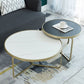 Modern Style Slate Top White/black Metal Craft Round Coffee Table Clearhalo 'Coffee & Accent Tables' 'Coffee Tables' 'coffee_tables' 'furn' 'furn_coffee_tables' 'Furniture' 'Living Room Furniture' 1200x1200_0dbf3b82-90cd-450a-9271-d8d146e617d6