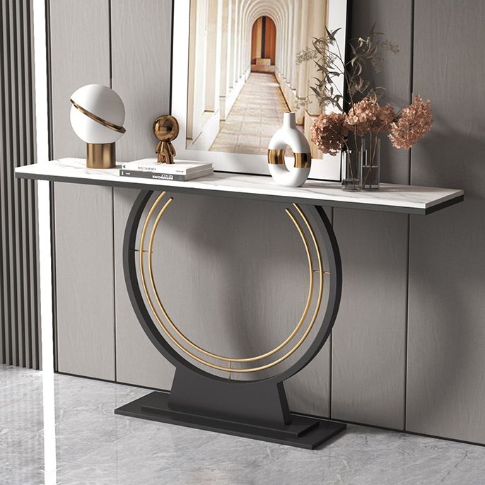 Tabella della console in ardesia di ferro contemporanea rettangolo tavolo da estremità resistente alle macchie