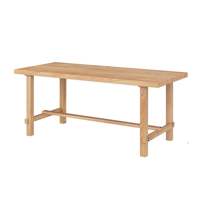 Rectangle Pine Wood Table for Restaurant Modern Dining Table with Trestle Base
