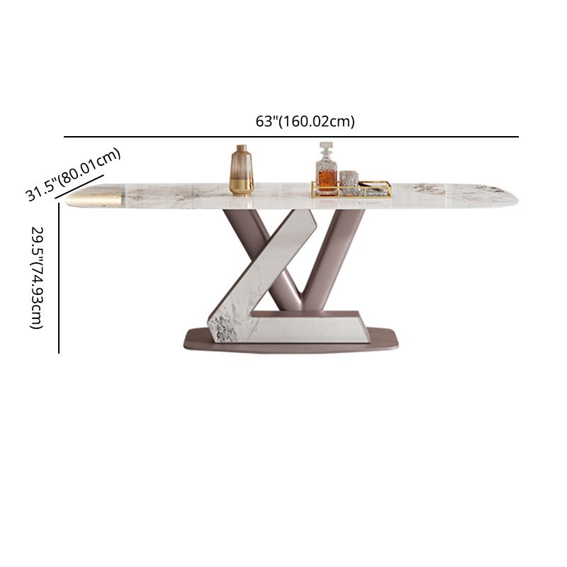 Dining Room Set Modern Sintered Stone Table with Pedestal Base Rectangle Dining Set for Restaurant Clearhalo 'Dining Room Sets' 'Dining Tables & Seating' 'dining_room_set' 'furn' 'furn_dining_room_set' 'Furniture' 'furniture_dining_room_set' 'Kitchen & Dining Furniture' 'kitchen&dining_furn' 'kitchen' 1200x1200_0dbfe95c-5de2-42ec-b3de-24f85a116104