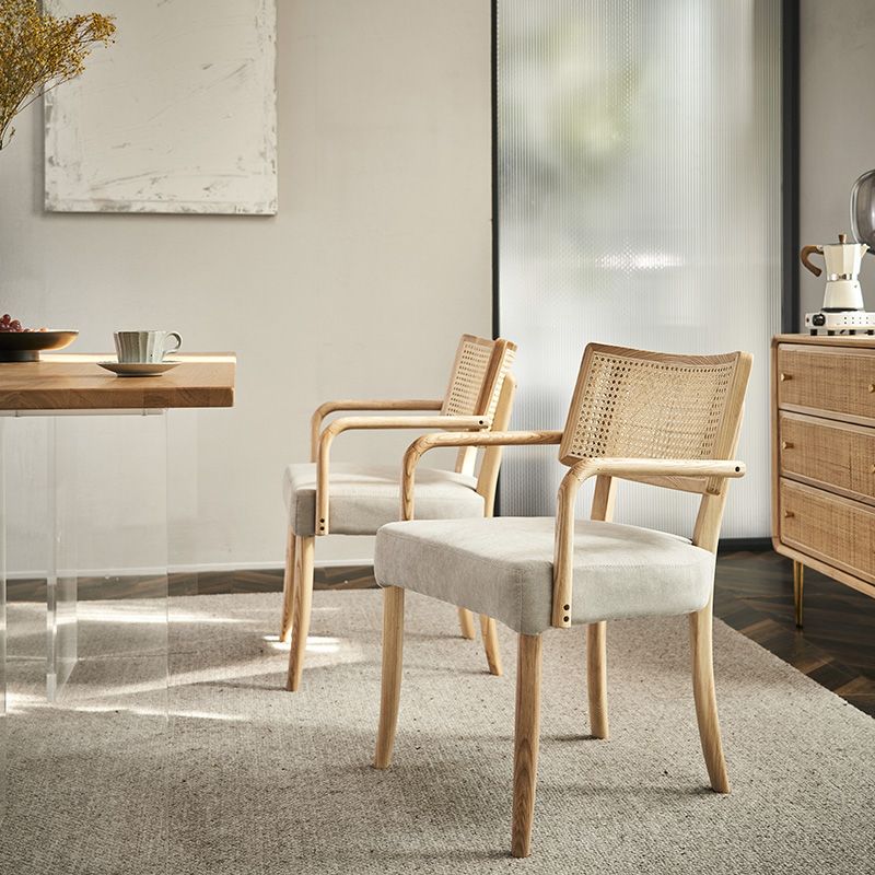 Contemporary Kitchen Dining Chairs Upholstered Chairs with Wood Base