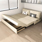 32"H Scandinavian Sleeper Sofa Futon Beige Foldable Sleeper Sofa