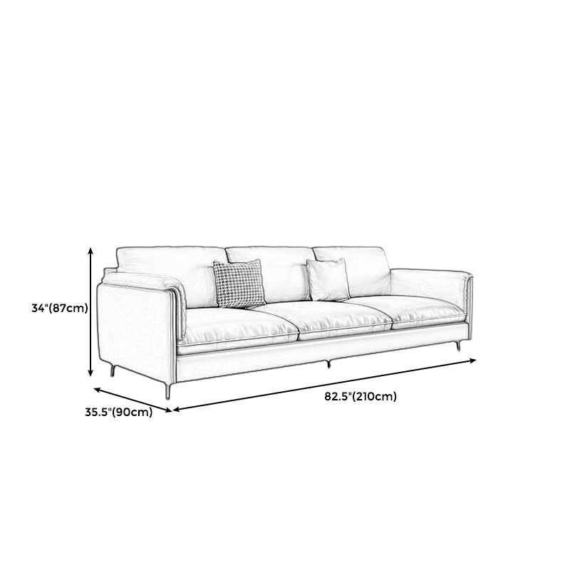 Rectangular Sofa with Pillow Back and Sponge Seat Filled with Imitation Leather Cushions Clearhalo 'furn' 'furn_sofas' 'Furniture' 'furniture_sofas' 'kitchen' 'kitchen_sofas' 'Living Room Furniture' 'Sofa' 'sofas' 1200x1200_0dc273bc-0562-4ee3-be64-ddc38448782b