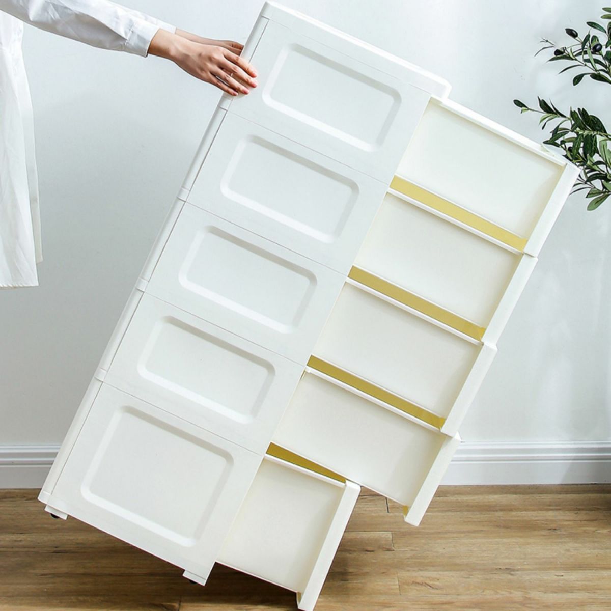 Plastic 5-drawer Storage Cabinet Modern Wardrobe Armoire with Legs Clearhalo 'Armoires & Wardrobes' 'armoires_wardrobes' 'Bedroom Furniture' 'furn' 'furn_armoires_wardrobes' 'Furniture' 1200x1200_0dc3c1a0-b880-4f2a-a9fa-8badcb6e4997