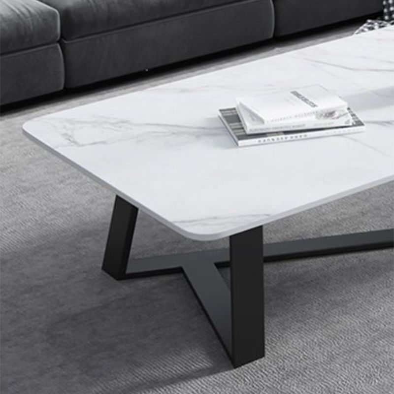 Tavolino rettangolare in ardesia tavolino in metallo tavolo da cocktail in bianco e grigio