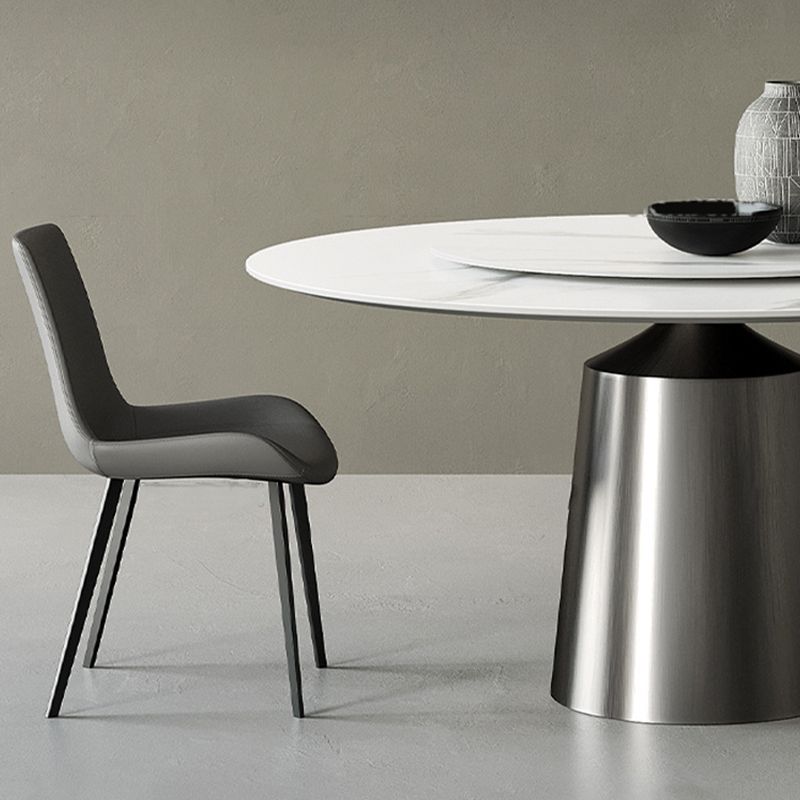 Tavolo da pranzo in pietra rotonda mobili bianchi moderni con base di piedistallo per casa