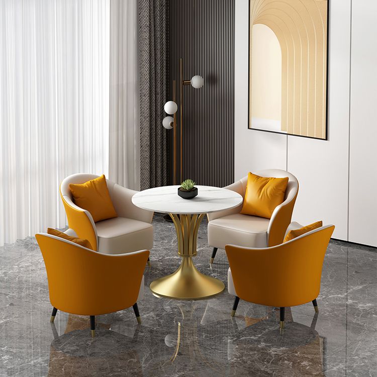 Sintered Stone Dining Table Luxury Style Single Pedestal Base Table for Dining Room Clearhalo ' dining_table' 'Dining Tables & Seating' 'Dining Tables' 'furn' 'furn_dining_table' 'Furniture' 'furniture_dining_table' 'Kitchen & Dining Furniture' 'kitchen&dining_furn' 'kitchen' 'kitchen_dining_table' 1200x1200_0dc7bc0e-578d-4624-8e33-2b65432afc61