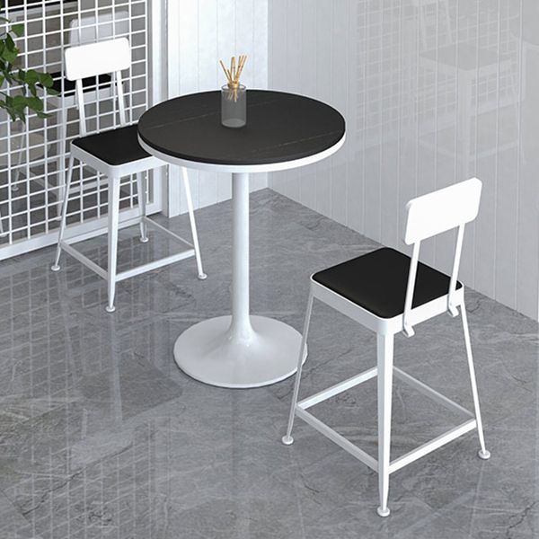 Contemporary Round Bar Dining Table Indoor Bar Height Pub Table Iron Base Clearhalo 'Bar Furniture' 'Bar Tables' 'bar_tables' 'furn' 'furn_bar_tables' 'Furniture' 'furniture_bar_tables' 'Kitchen & Dining Furniture' 'kitchen&dining_furn' 'kitchen' 1200x1200_0dc8ddaf-2678-4c37-b723-fa574bfd8fa8