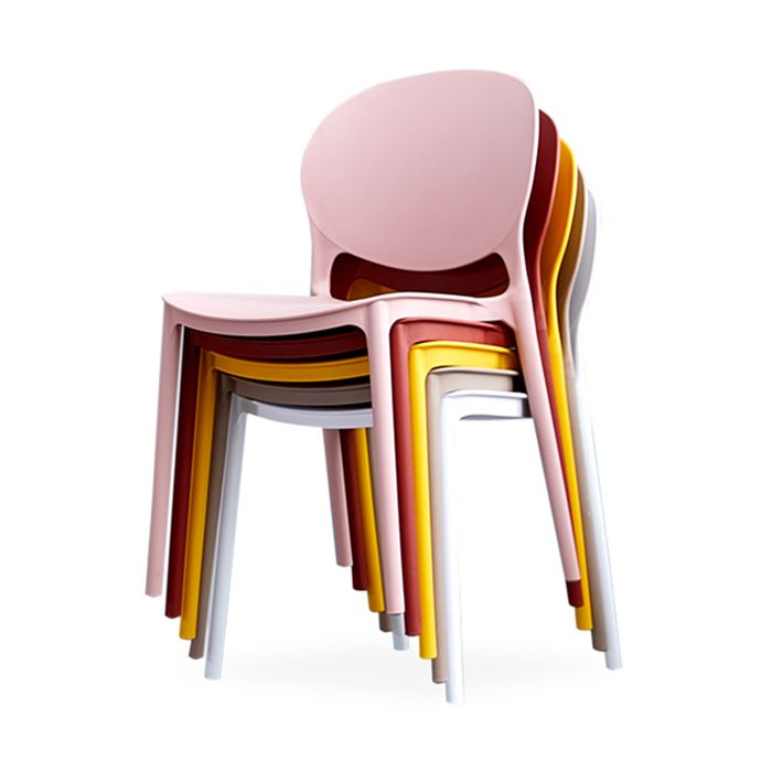 Open Back Armless Dining Chairs Plastic Stackable Dining Side Chairs (Set of 4) Clearhalo ' kitchen&dining_furn' 'Dining Chairs' 'Dining Tables & Seating' 'dining_chair' 'furn' 'furn_dining_chair' 'Furniture' 'furniture_dining_chair' 'Kitchen & Dining Furniture' 'kitchen' 1200x1200_0dc99c51-008c-41b6-85b6-7940f8eca9fa