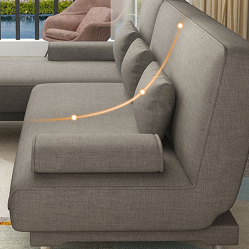 Sofa moderne en tissu / faux cuir avec bras d'oreiller pour le salon