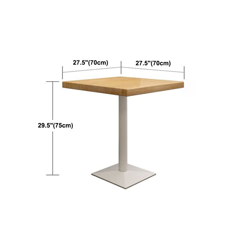 Metal Industrial Square Dining Table Pine Solid Wood Top Table with Pedestal Base Clearhalo 'Dining Tables & Seating' 'Dining Tables' 'dining_table' 'furn' 'furn_dining_table' 'Furniture' 'Kitchen & Dining Furniture' 1200x1200_0dcd70b9-3da4-459f-aa2e-0bd0dcb503ce