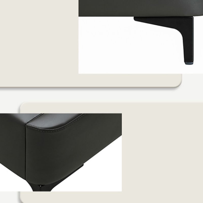 Zeitgenössischer echtes Lederflügelback gepolsterte Kopfbrettflügelbettbett