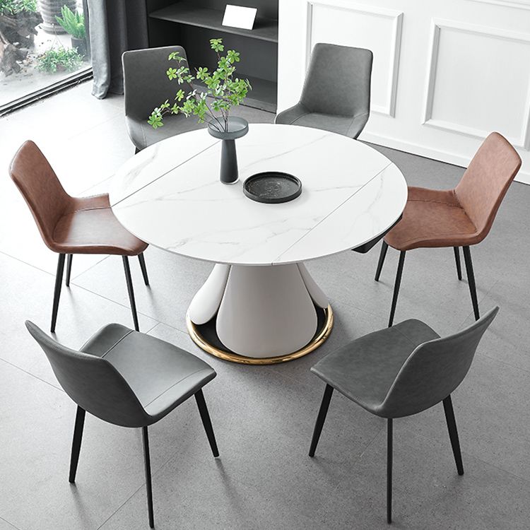 Contemporary Metal Dining Room Chairs Armless Leather Dining Chairs for Home Use Clearhalo ' kitchen&dining_furn' 'Dining Chairs' 'Dining Tables & Seating' 'dining_chair' 'furn' 'furn_dining_chair' 'Furniture' 'furniture_dining_chair' 'Kitchen & Dining Furniture' 'kitchen' 1200x1200_0dce9ba8-33e8-4055-8a3f-b2e89f2e6107