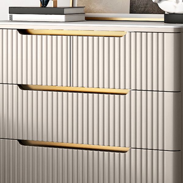 Moderno tavolo a buffet in pietra in pietra in legno ingegnerizzato con cassetto per soggiorno