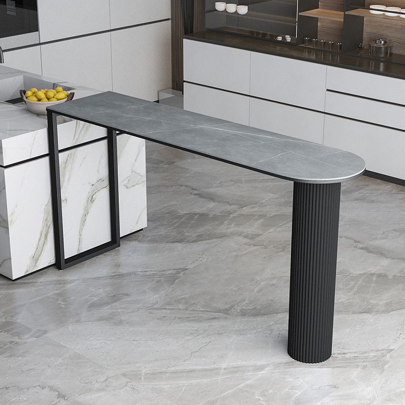 Stone Bar Dining Table Contemporary Bar Table with Sled Base Clearhalo 'Bar Furniture' 'Bar Tables' 'bar_tables' 'furn' 'furn_bar_tables' 'Furniture' 'furniture_bar_tables' 'Kitchen & Dining Furniture' 1200x1200_0dd1fbcd-8e0a-4fe1-a83c-94f4bc3ebc80