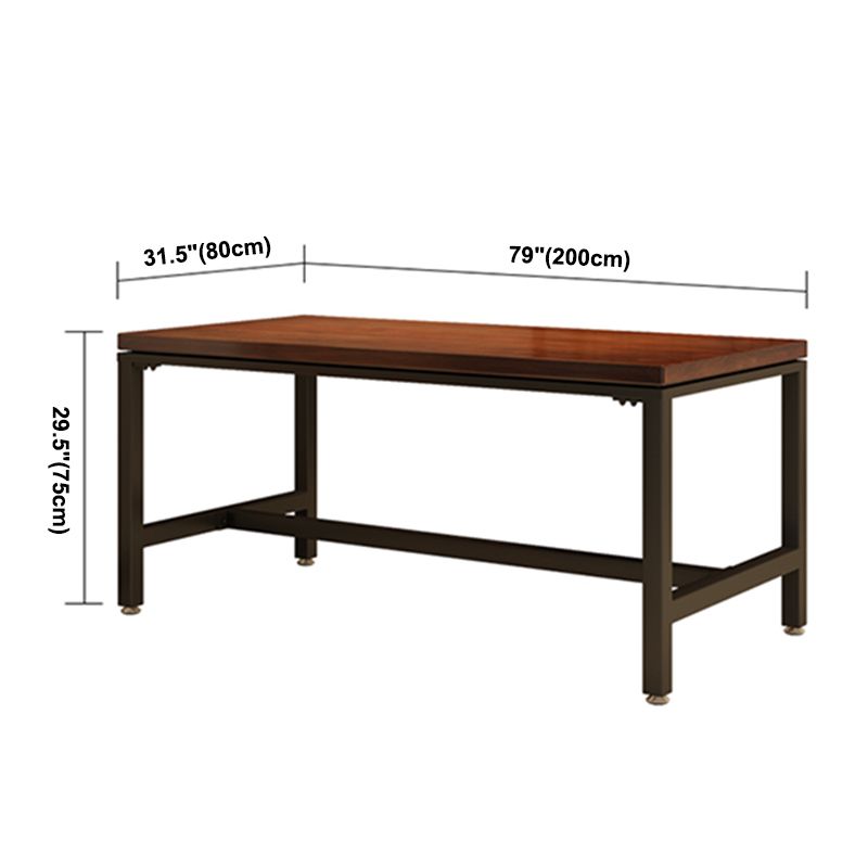 Industrial Rectangle Dining Room Table Pine Solid Wood Table with Black Trestle Base for Home Use Clearhalo ' dining_table' 'Dining Tables & Seating' 'Dining Tables' 'furn' 'furn_dining_table' 'Furniture' 'furniture_dining_table' 'Kitchen & Dining Furniture' 'kitchen&dining_furn' 'kitchen' 'kitchen_dining_table' 1200x1200_0dd27e34-8fe8-4288-953c-6df90f98c349
