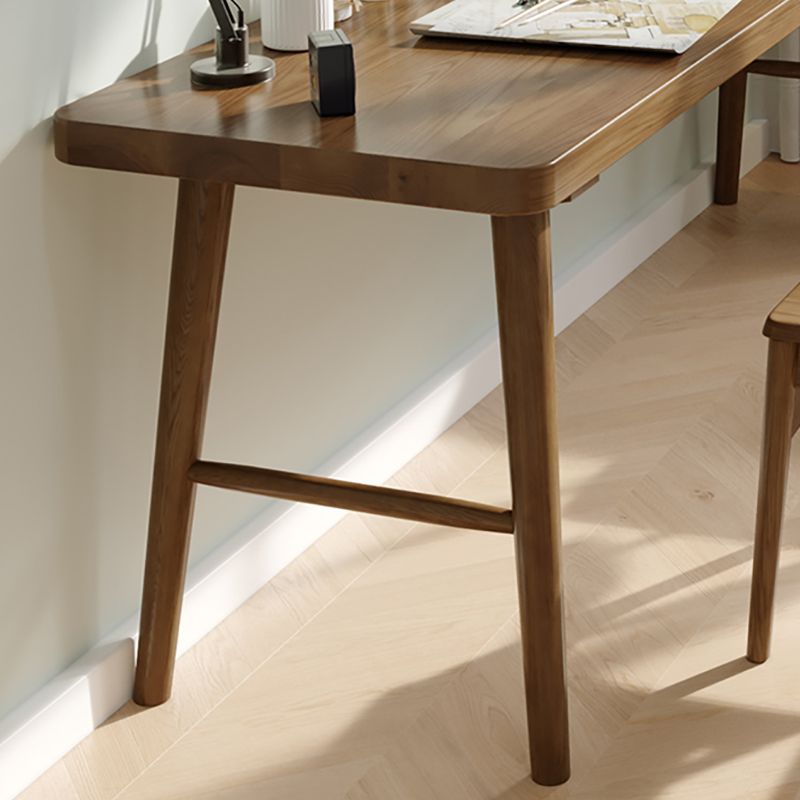 Scrivania di scrittura in legno contemporanea scrivania da camera da letto in marrone con le gambe
