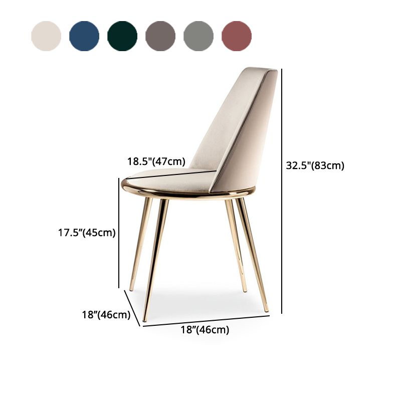 Glam Metal Dining Armless Chair Upholstered Dining Side Chair for Home Use Clearhalo ' kitchen&dining_furn' 'Dining Chairs' 'Dining Tables & Seating' 'dining_chair' 'furn' 'furn_dining_chair' 'Furniture' 'furniture_dining_chair' 'Kitchen & Dining Furniture' 'kitchen' 1200x1200_0dd55155-cc3b-42d4-b0cd-1da595a5c59d