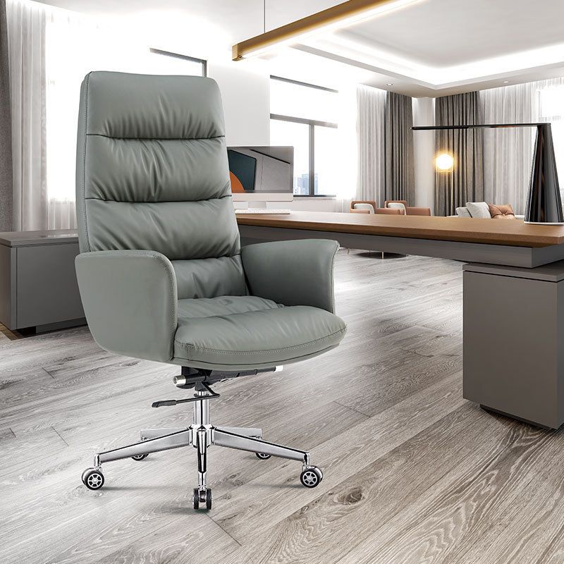 Modern Fixed Arms Desk Chair Height-adjustable Office Chair with Wheels Clearhalo 'furn' 'furn_office_chair' 'Furniture' 'Office Chairs' 'Office Furniture' 'office_chair' 1200x1200_0dd74562-cd46-4eb0-ab7a-d9168193dda8