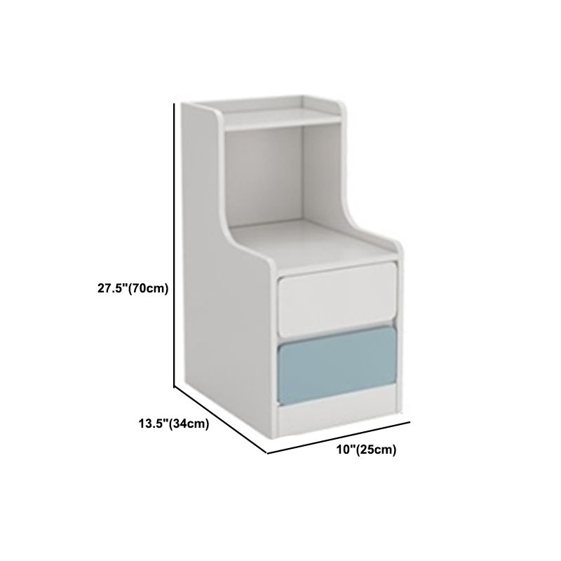 Mesa de madera de imitación moderna Almacenamiento abierto de 1 estante de noche con cajón