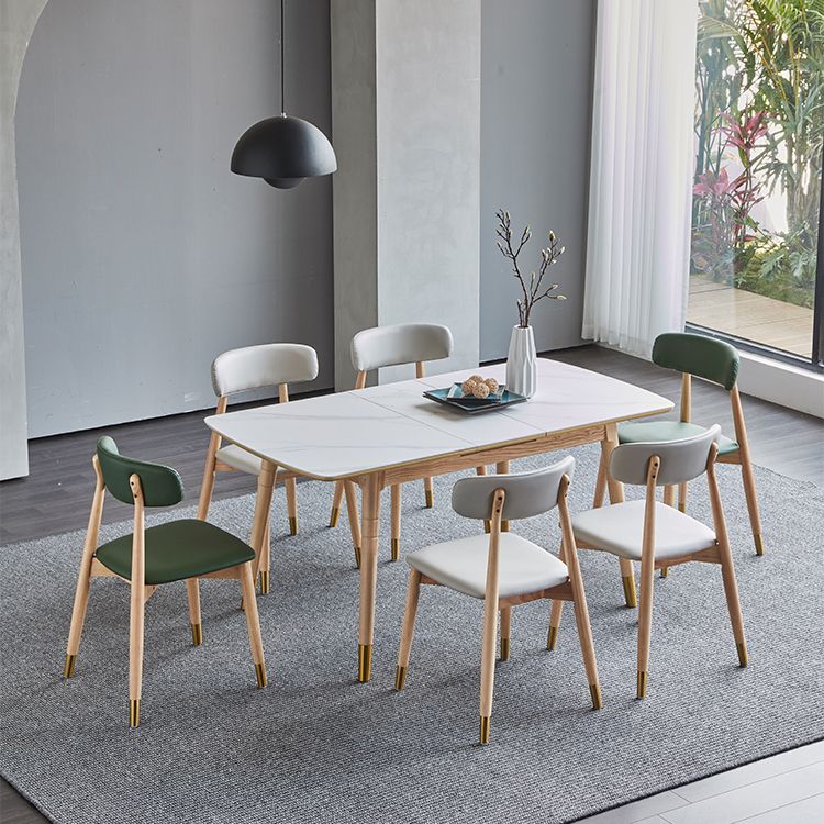 Rectangle 4 Legs Luxury Table White Extendable Table with Sintered Stone Clearhalo ' dining_table' 'Dining Tables & Seating' 'Dining Tables' 'furn' 'furn_dining_table' 'Furniture' 'furniture_dining_table' 'Kitchen & Dining Furniture' 'kitchen&dining_furn' 'kitchen' 'kitchen_dining_table' 1200x1200_0dd8fb87-af7a-4114-984a-d47c3f95fcde