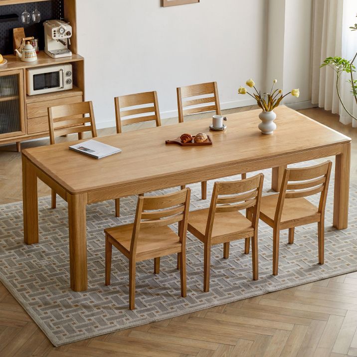 Contemporary Rectangular Solid Wood Dining Table with 4 Foot Clearhalo 'Dining Tables & Seating' 'Dining Tables' 'dining_table' 'furn' 'furn_dining_table' 'Furniture' 'Kitchen & Dining Furniture' 1200x1200_0dda9602-d7b8-4445-9a22-50776d777664