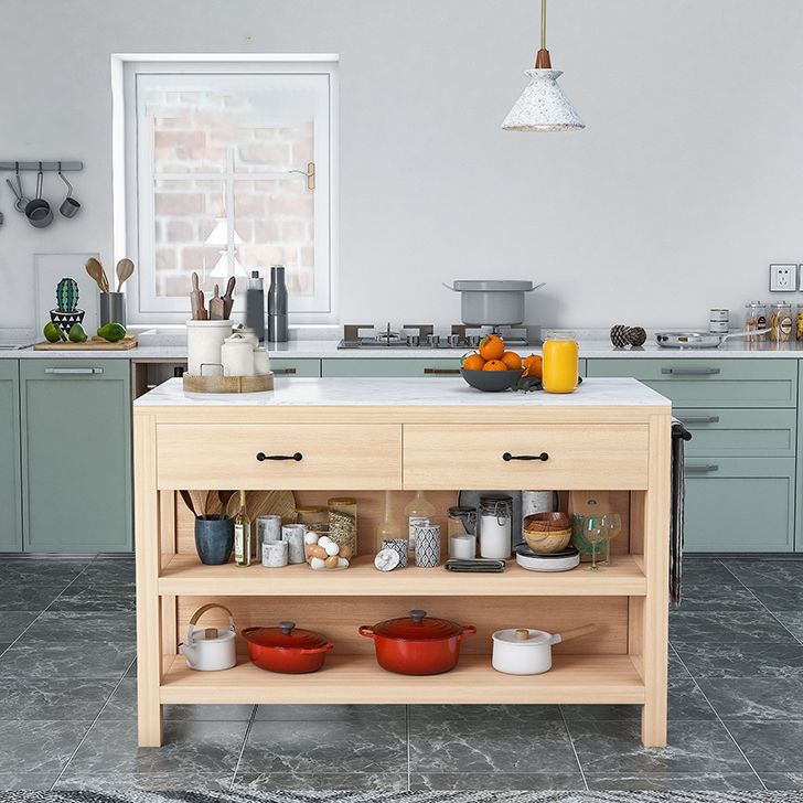 Isola da cucina stazionaria contemporanea set in legno Isola da cucina set per uso domestico