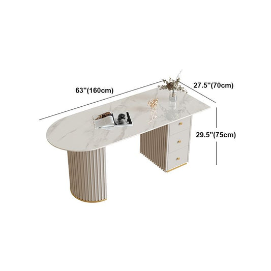 Mesa de escritura de dormitorio escritorio de estudio en forma de península con cajón