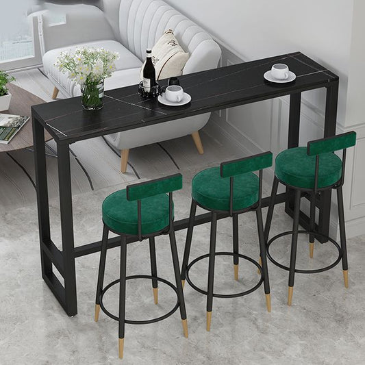 Tabouret de comptoir rembourré glamour bar-tabouret de bar à dos basse avec base en métal