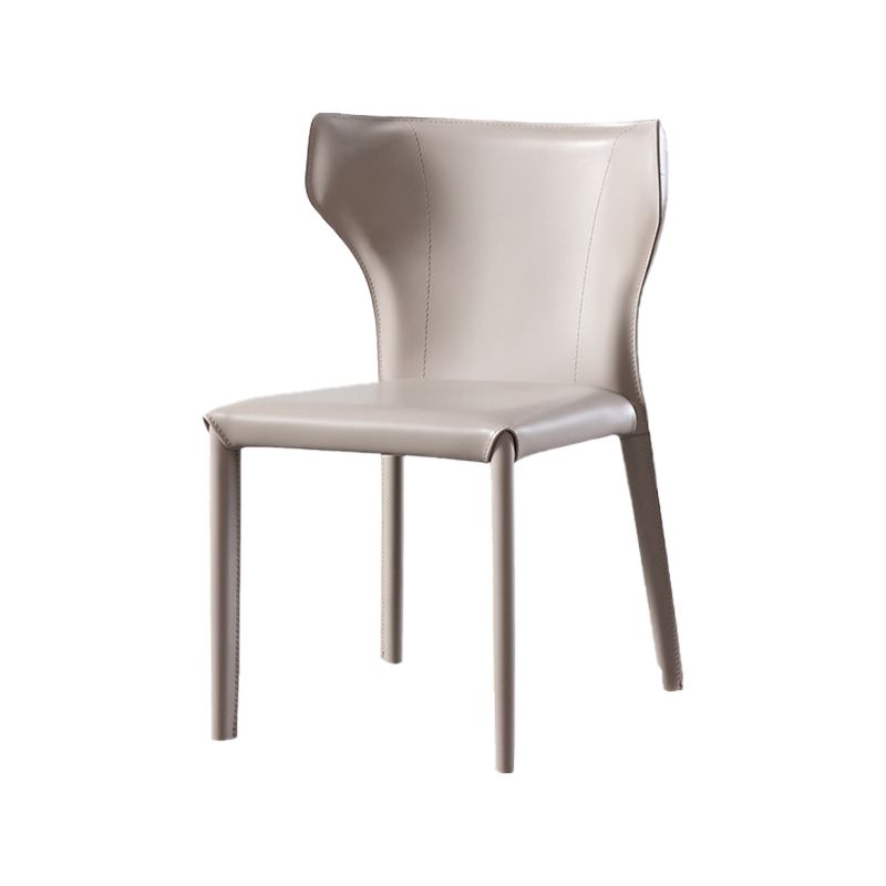 Designer Style Restaurant Wingback Side Chair Saddle Leather Dining Chair Clearhalo ' kitchen&dining_furn' 'Dining Chairs' 'Dining Tables & Seating' 'dining_chair' 'furn' 'furn_dining_chair' 'Furniture' 'furniture_dining_chair' 'Kitchen & Dining Furniture' 'kitchen' 1200x1200_0ddee56f-52bd-4263-aaa0-1e312eece9d0