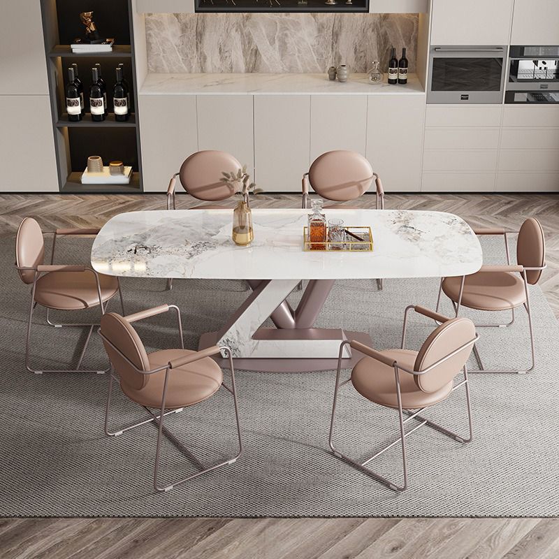 Nordic 1/4/5/7 Pieces Rectangle Dining Set Sintered Stone Top Dinette Table Set Clearhalo 'Dining Room Sets' 'Dining Tables & Seating' 'dining_room_set' 'furn' 'furn_dining_room_set' 'Furniture' 'Kitchen & Dining Furniture' 1200x1200_0ddee912-495b-4d46-8b2b-9cbdc5dfd311