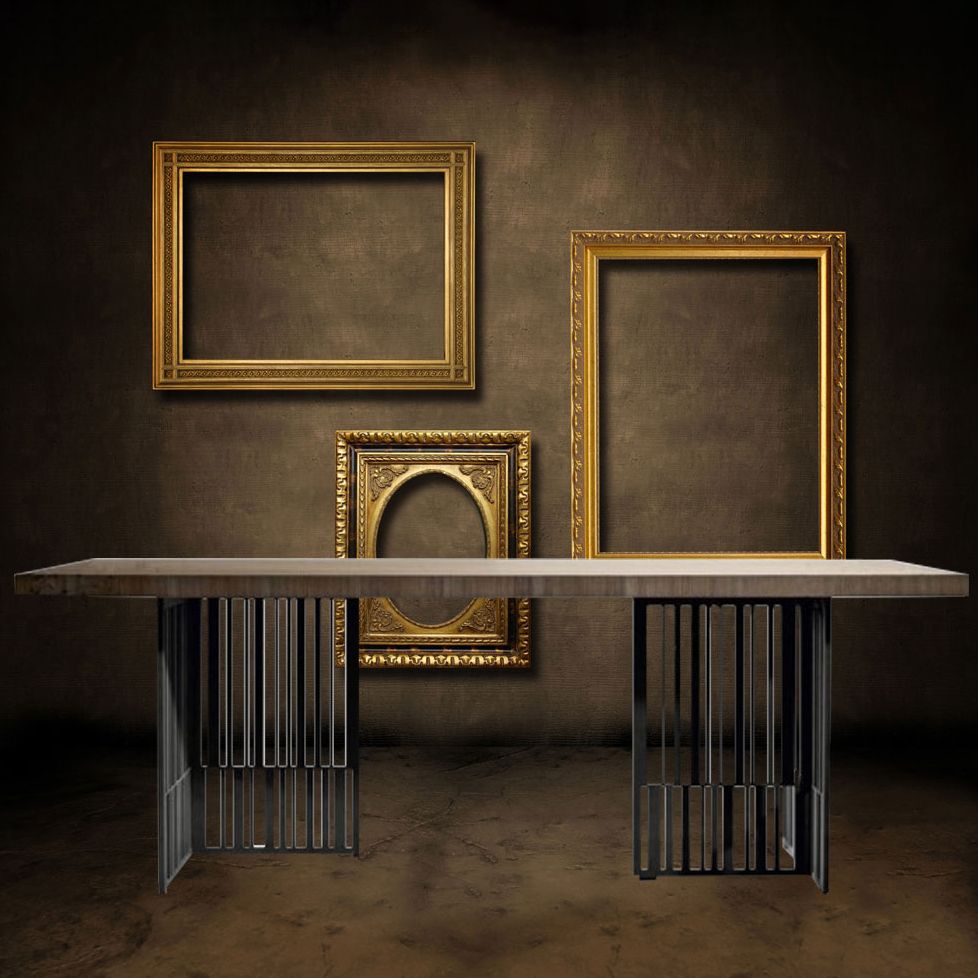 Metal Industrial Rectangular Dining Table Wood Top Dining Table for Kitchen Clearhalo ' dining_table' 'Dining Tables & Seating' 'Dining Tables' 'furn' 'furn_dining_table' 'Furniture' 'furniture_dining_table' 'Kitchen & Dining Furniture' 'kitchen&dining_furn' 'kitchen' 'kitchen_dining_table' 1200x1200_0de04673-7a27-4df9-990e-6549f9b432ce