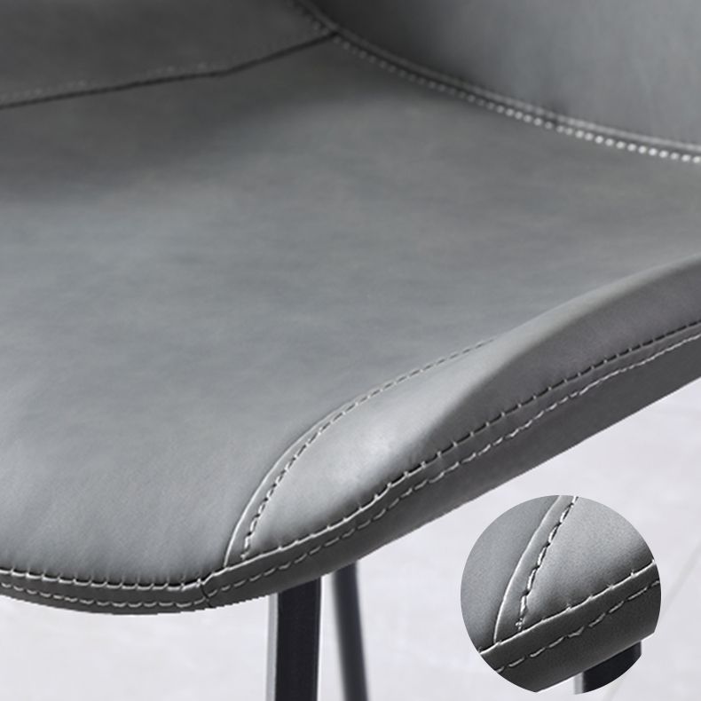 Silla lateral de cuero de casa contemporánea silla de comedor sólido de acabado mate