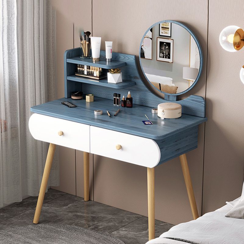 Modern de tocador de maquillaje con espejo y estantes de almacenamiento 47.25 "para el dormitorio