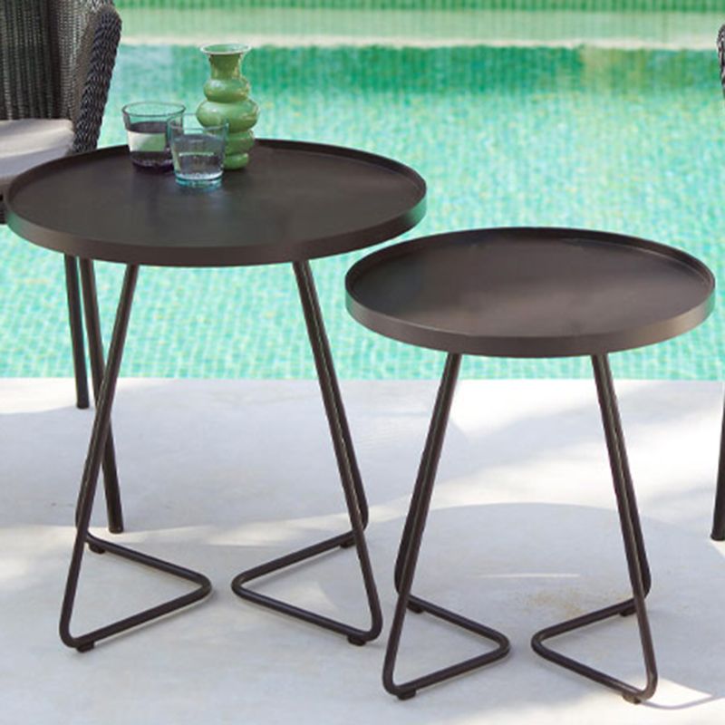 Mid-Century Metal Round Tray Top Side Table Iron Sled End Table Clearhalo 'Coffee & Accent Tables' 'End & Side Tables' 'end_side_tables' 'furn' 'furn_end_side_tables' 'Furniture' 'Living Room Furniture' 1200x1200_0de126f6-e5be-4c74-8bad-d4ab64554444