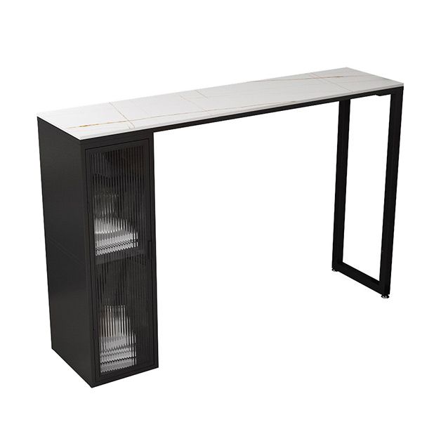 Contemporary Bar Table Rectangle Pub Table for Indoor and Breakroom