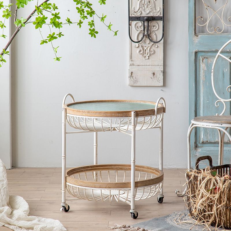 Metallkreuzbeine Endtisch weißer Glasobertisch Akzent