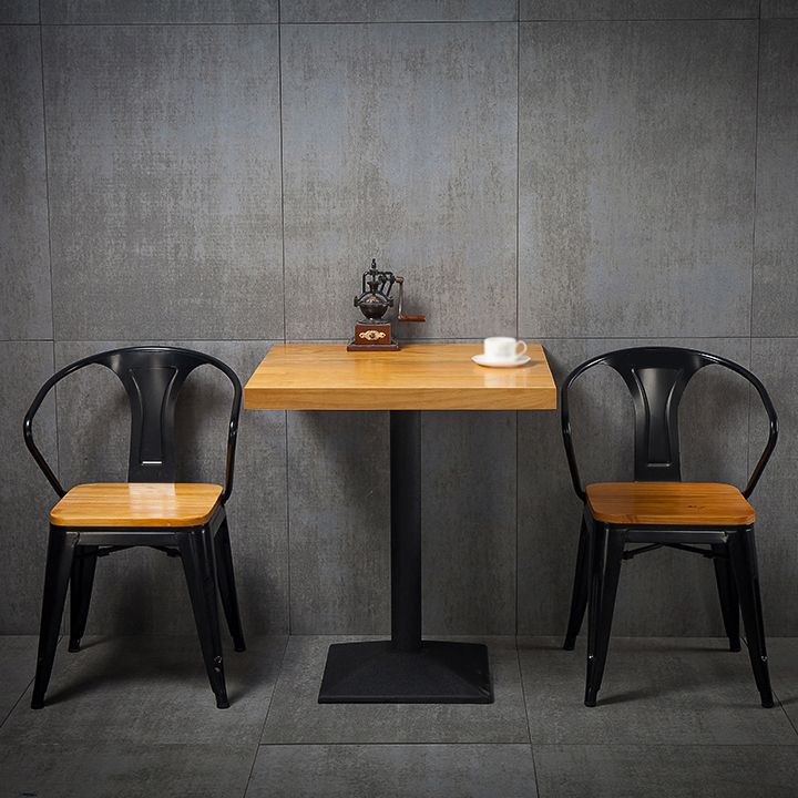 Industrial Solid Wood Dining Table Brown Square Table with Pedestal Base for Dinning Room Clearhalo ' dining_table' 'Dining Tables & Seating' 'Dining Tables' 'furn' 'furn_dining_table' 'Furniture' 'furniture_dining_table' 'Kitchen & Dining Furniture' 'kitchen&dining_furn' 'kitchen' 'kitchen_dining_table' 1200x1200_0de42f11-a694-40d0-8c72-8c0aafd989ad