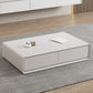 Moderne stijl rechthoekige houten tafel abstracte basis salontafel