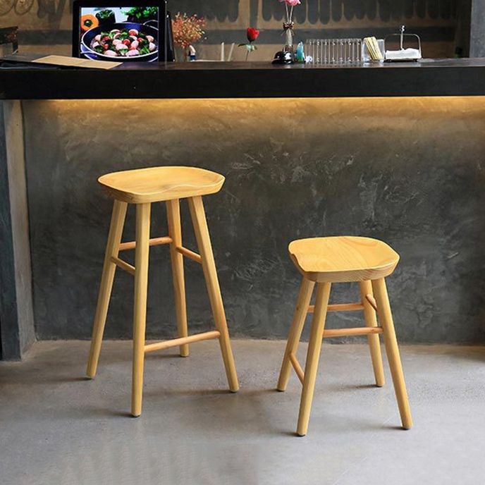 Contemporary Rectangle Bar and Counter Stool Wood Stool with 4 Legs Clearhalo 'Bar Furniture' 'Bar Stools' 'bar_stools' 'furn' 'furn_bar_stools' 'Furniture' 'furniture_bar_stools' 'Kitchen & Dining Furniture' 1200x1200_0de597aa-02de-42c3-8f0b-b2f80429d7a8
