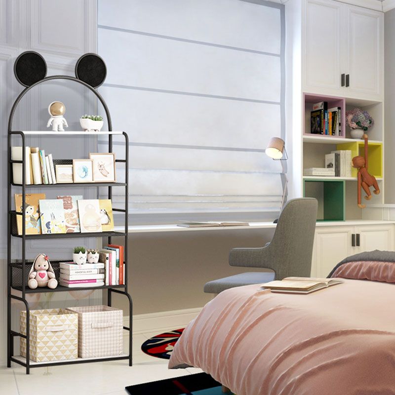 Modern Metal Bookshelf Etagere Vertical Open Shelf Bookcase in Burnish Clearhalo 'Bookcases' 'furn' 'furn_bookcases' 'Furniture' 'Office Furniture' 1200x1200_0de6c763-d334-4bab-9995-31f8ea069597