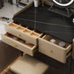 17.32" Wide Vanity Table with 3 Storage Drawers Stone Makeup Table