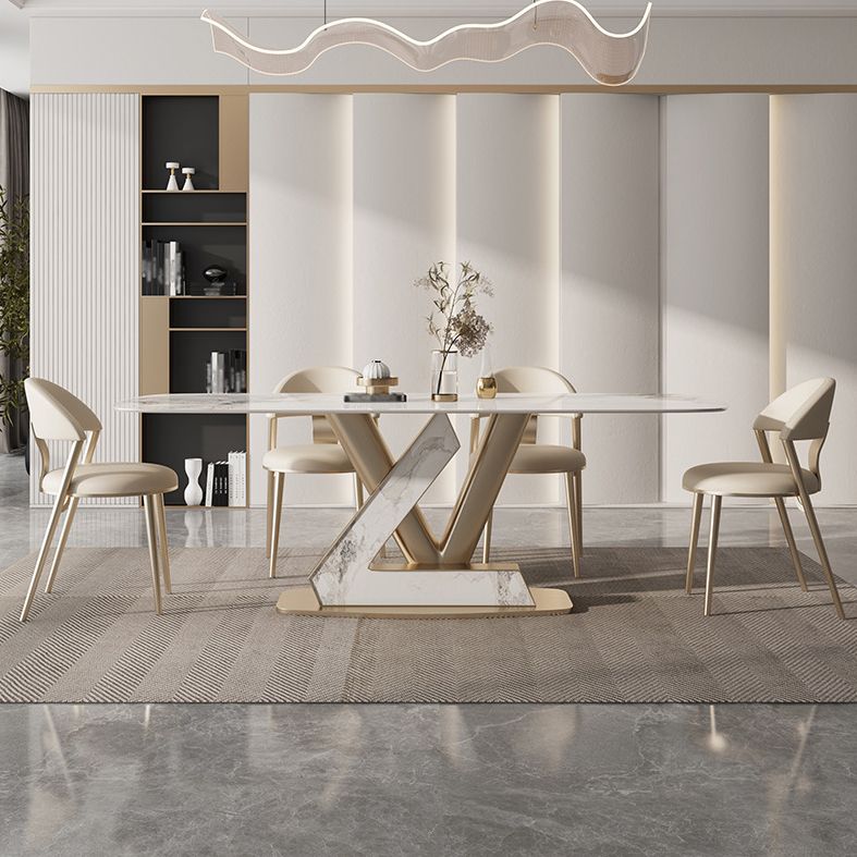 1/2/5/7/9 Pieces Dining Chairs Set Sintered Stone Dining Table Set Rectangle Table Clearhalo 'Dining Room Sets' 'Dining Tables & Seating' 'dining_room_set' 'furn' 'furn_dining_room_set' 'Furniture' 'furniture_dining_room_set' 'Kitchen & Dining Furniture' 1200x1200_0de8bd9d-683e-44a3-ba0f-aa2ab9ec2fe4